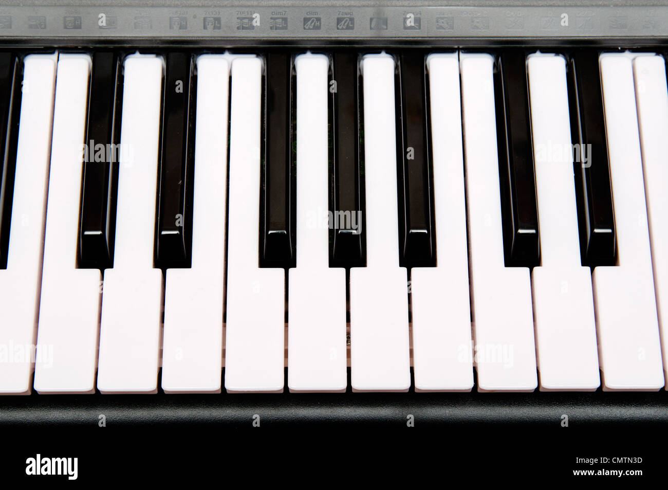 Schwarz / weiß-Tasten einer Tastatur. Stockfoto