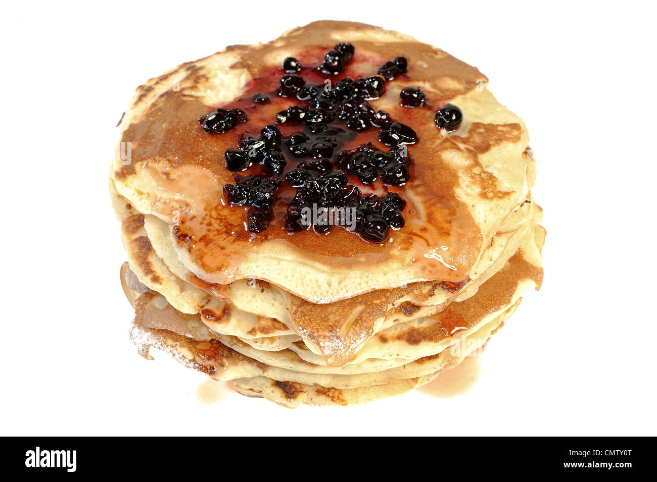 Pfannkuchen mit Heidelbeeren Stockfoto