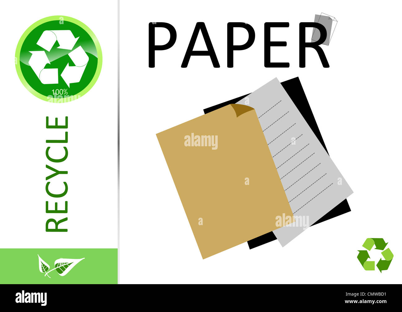 Bitte Recyclingpapier Stockfoto