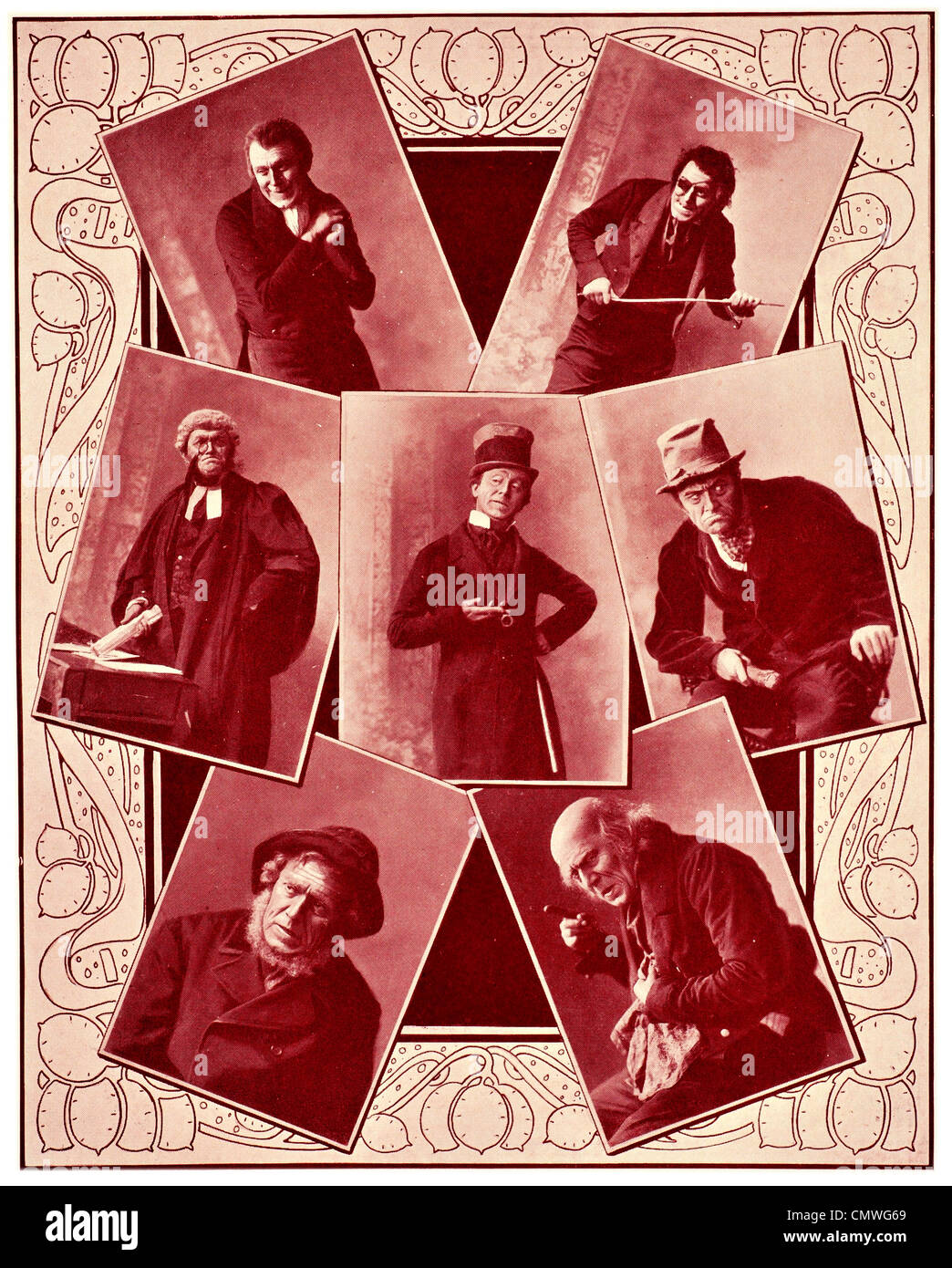 1905 Verkörperungen von Charles Dickens Zeichen von dem Schauspieler und Monologist Bransby Williams Stockfoto