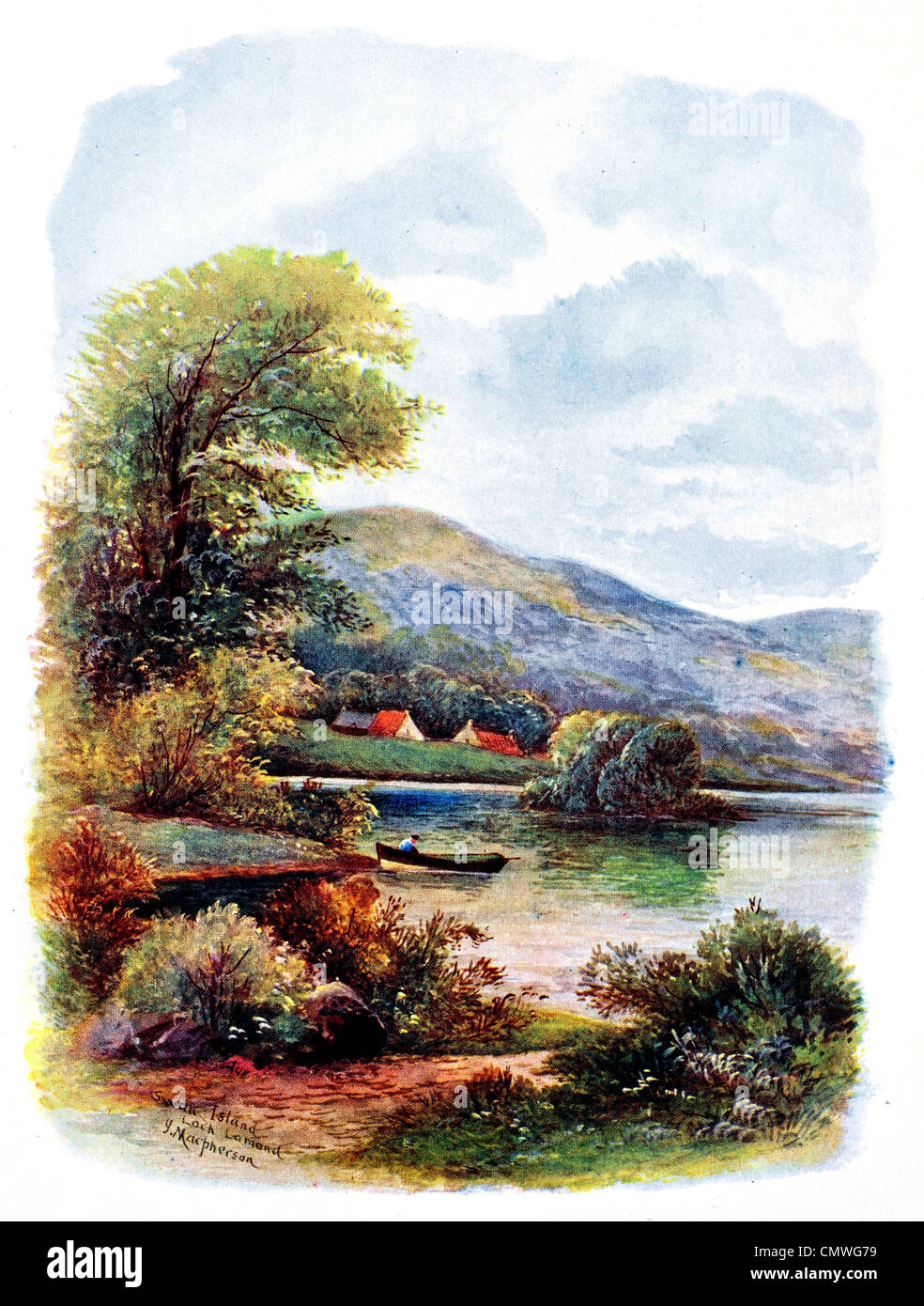1905 Swan Island Loch Lomond Stockfoto