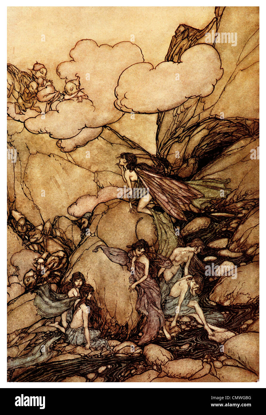 Arthur Rackham Rip Van Winkle-Märchen Stockfoto