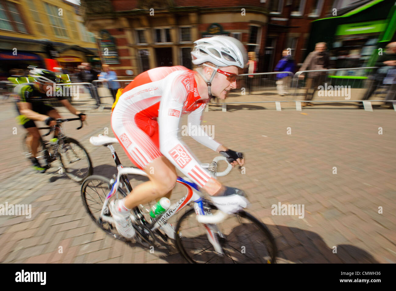 Fahrer im Jahr 2011 Preston Grand Prix Cycle Race, Preston, Lancashire Stockfoto