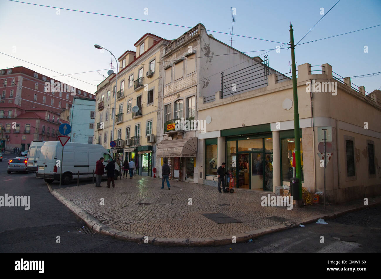Rua Dos Cavaleiros Straße Socorro Bereich Lissabon Portugal Europa Stockfoto