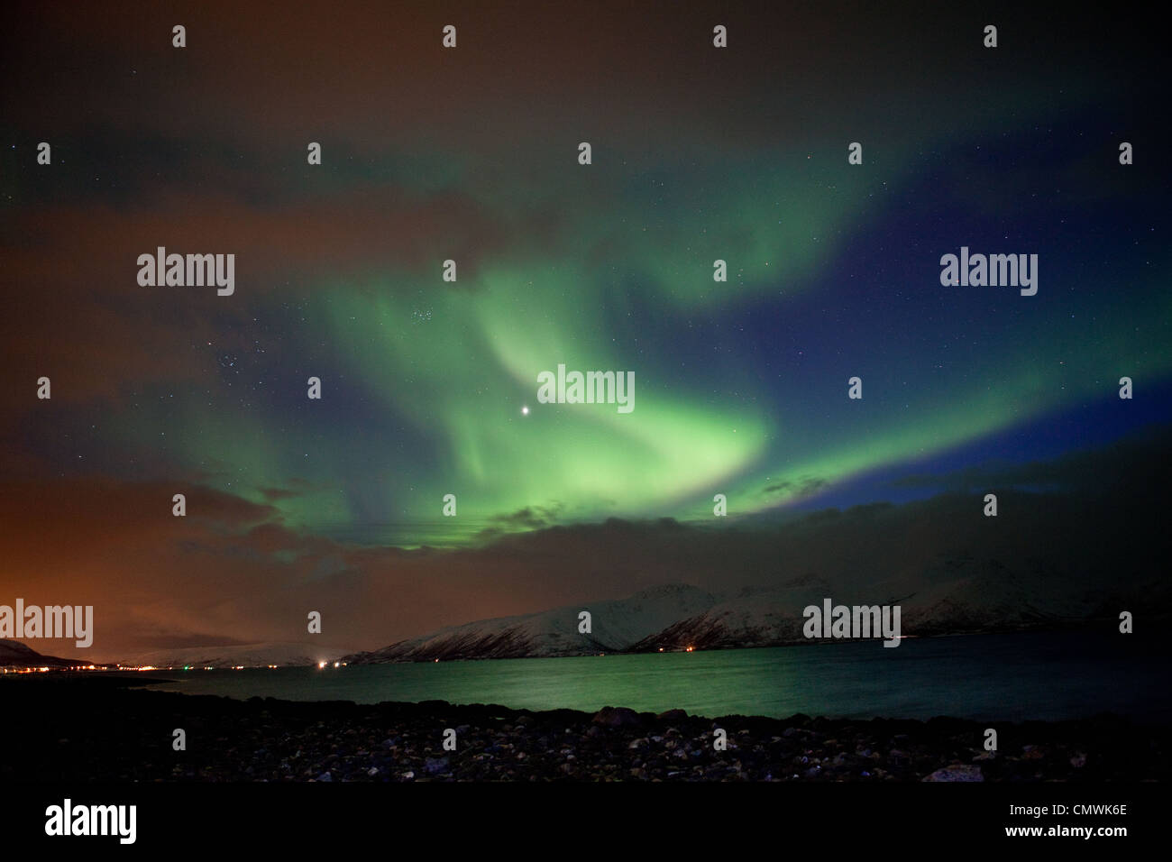 Nordlicht in Tromsø Stockfoto