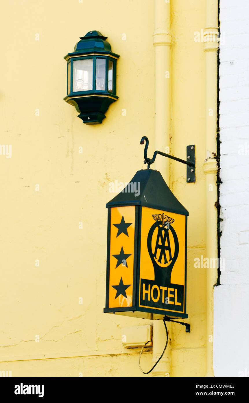 AA Laterne Sternbewertung Hotelschild UK Stockfoto