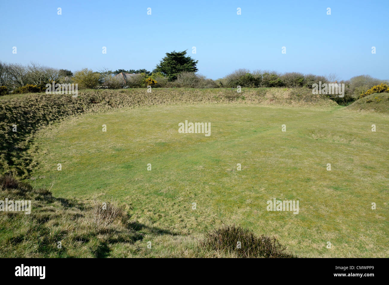 "Dünenwanderungen Runde" einen alten spielen Platz für mehr als 2000 Jahren in der Nähe von Perranporth in Cornwall, Großbritannien Stockfoto