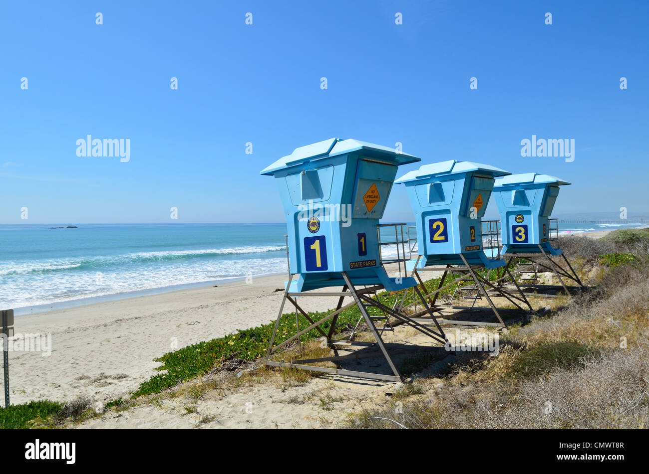 Strandwache entlang der kalifornischen Küste. USA. Stockfoto