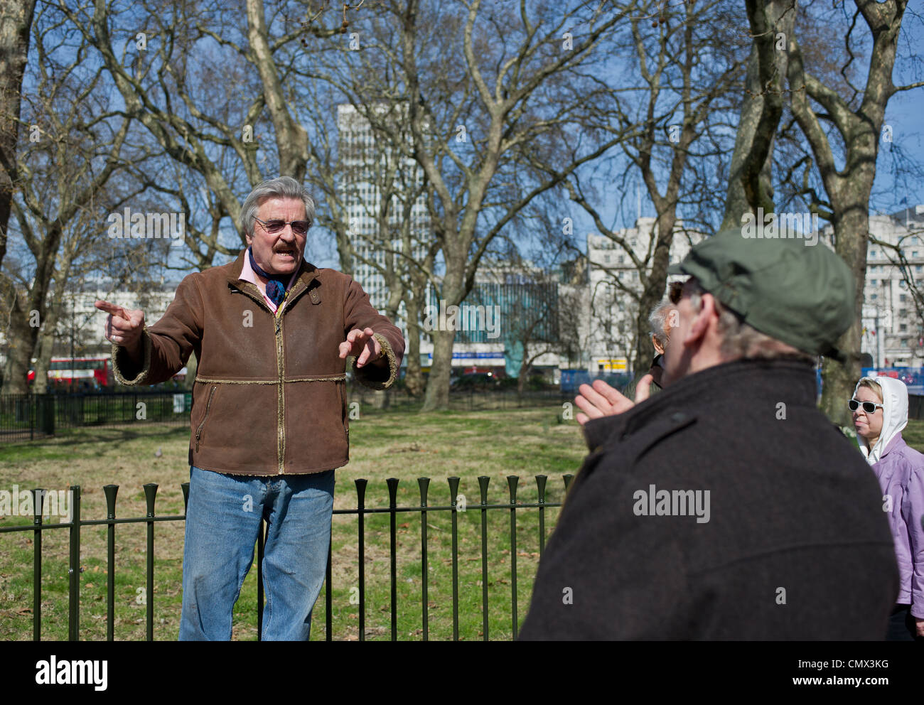 Speakers Corner im Hyde Park in London Stockfoto