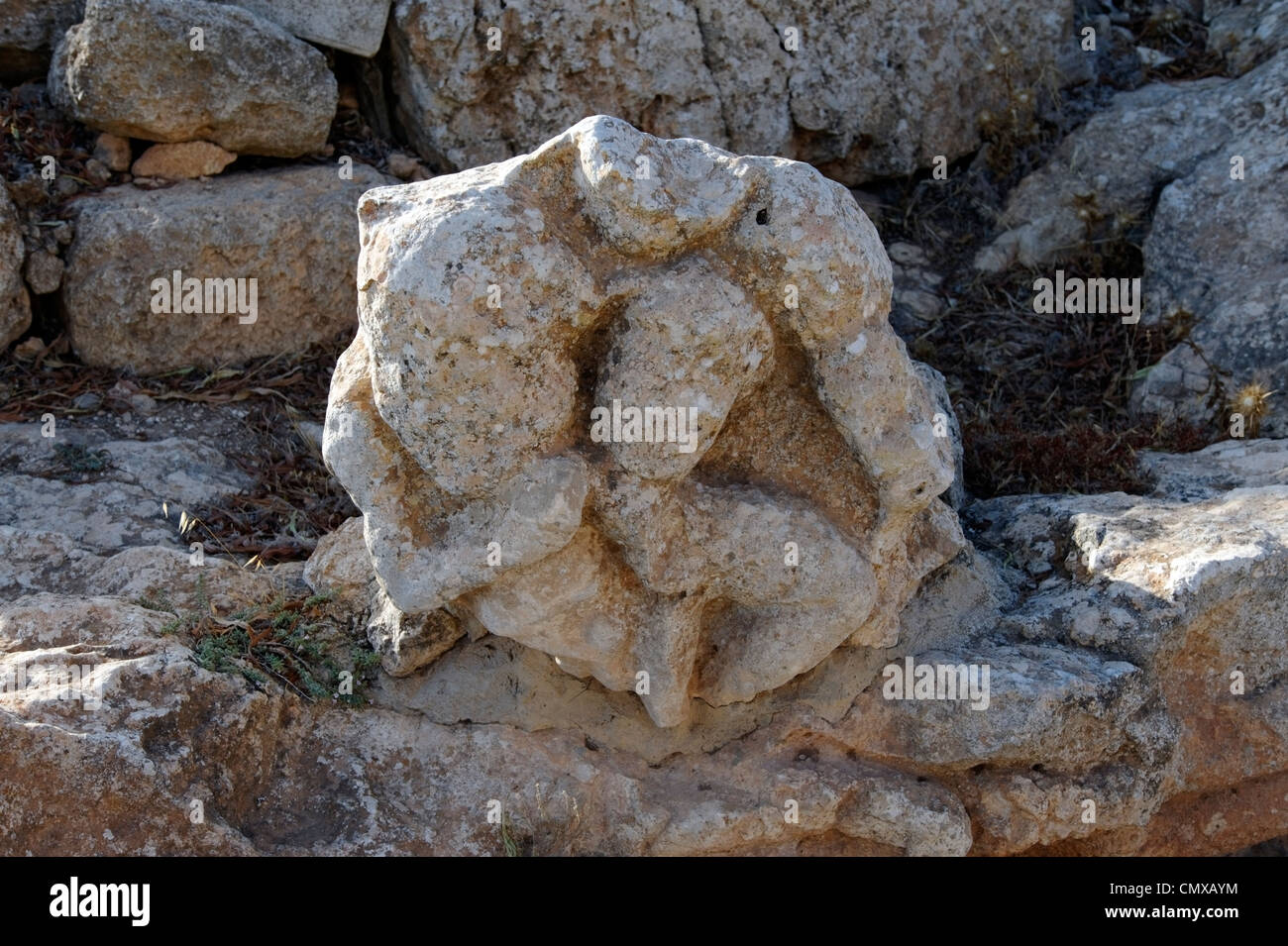 Slonta. Libyen. Blick auf den einzigartigen Felsen Skulpturen auf einen religiösen Kult Heiligtum von den Eingeborenen libyschen Bevölkerung. Stockfoto