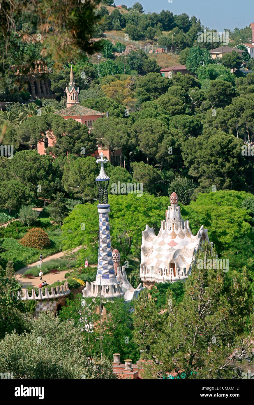 Park Güell von Gaudi, Barcelona, Spanien Stockfoto