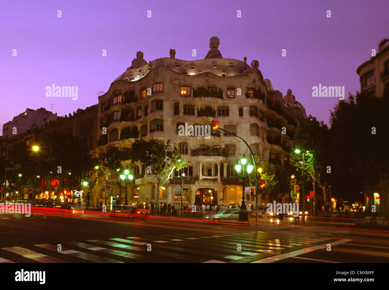 Casa Mila, Barcelona, Spanien Stockfoto