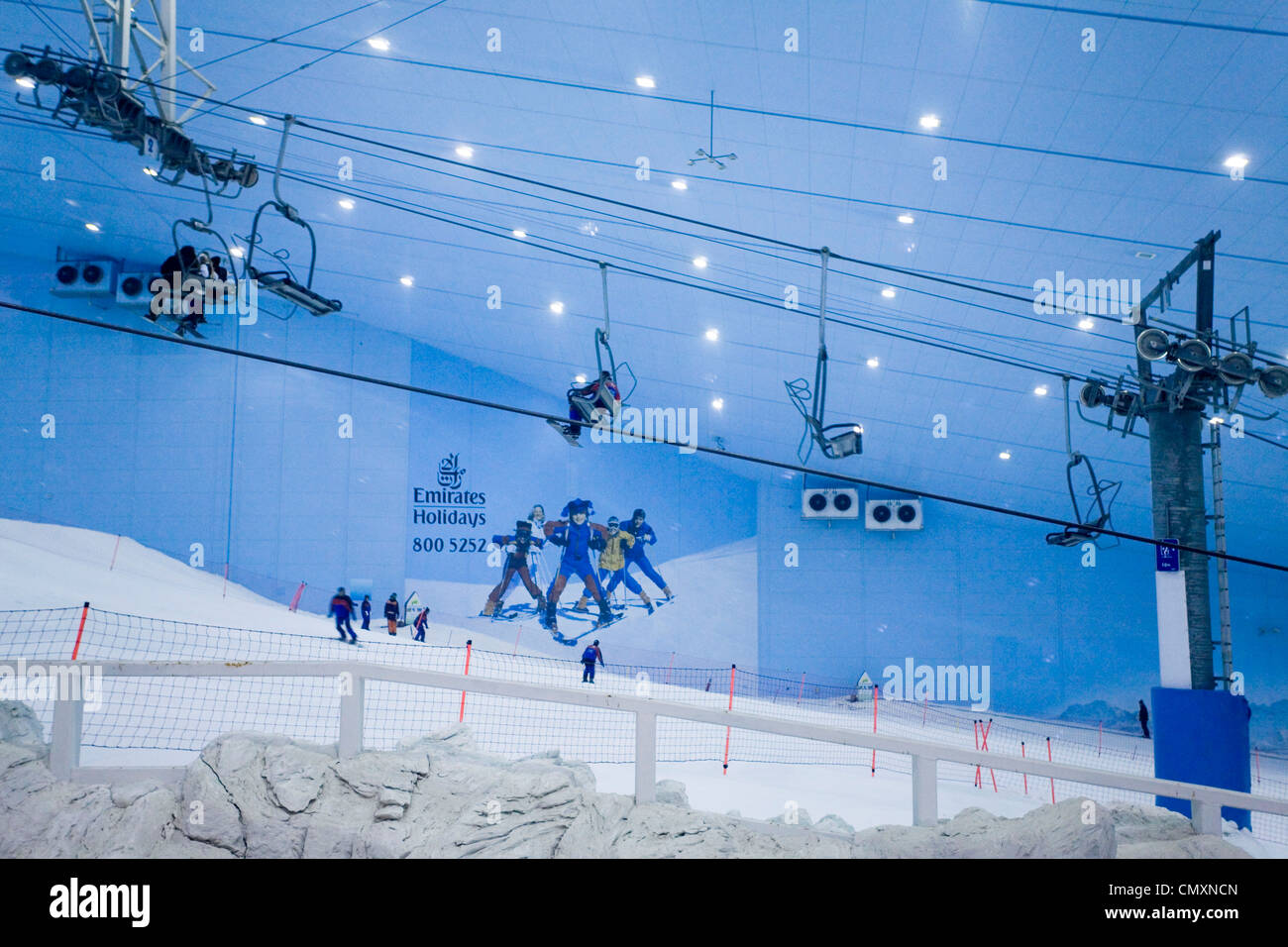 Dubai Mall of Emirates Ski Dubai, Indoor Skifahren Stockfoto