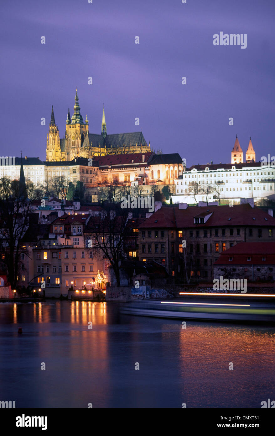 Karlsbrücke, Hradschin, Burg, Prag, Tschechien Stockfoto