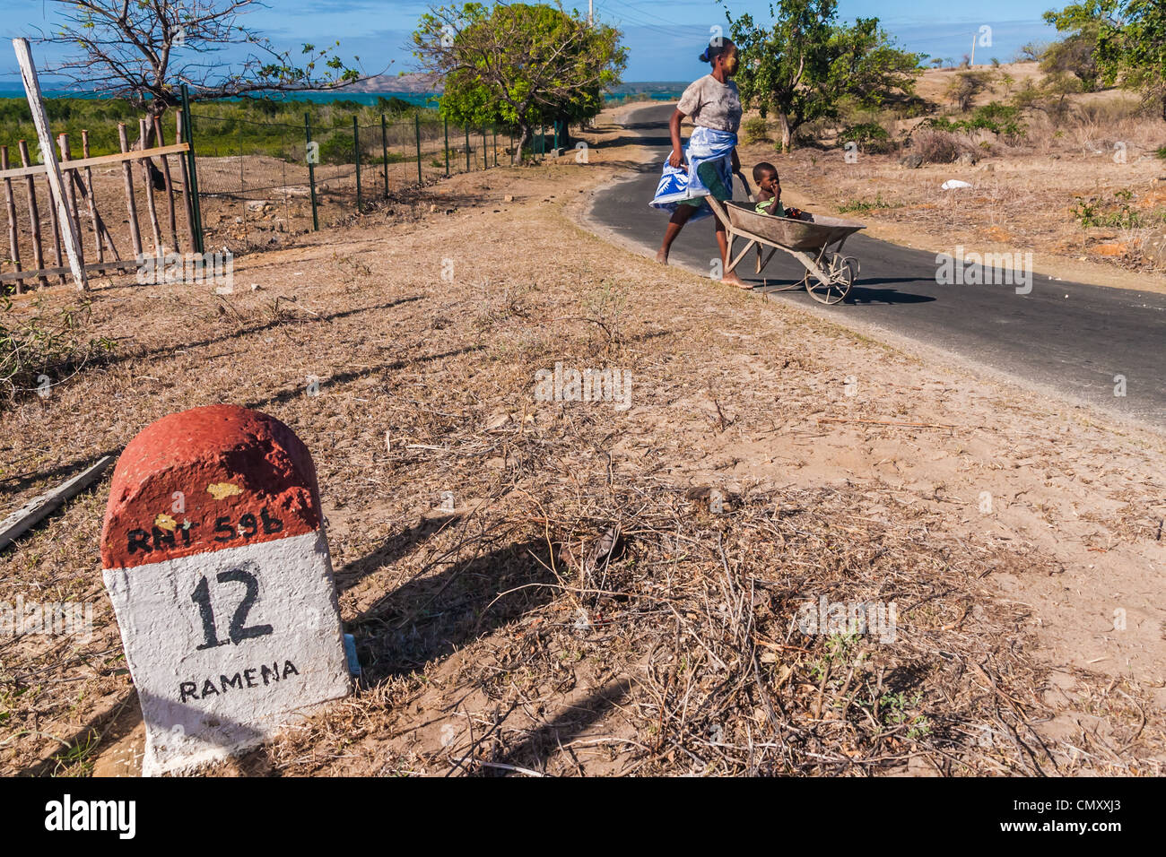Die Straße von Ramena, in der Nähe von Diego Suarez (Antsiranana), nördlich von Madagaskar Stockfoto