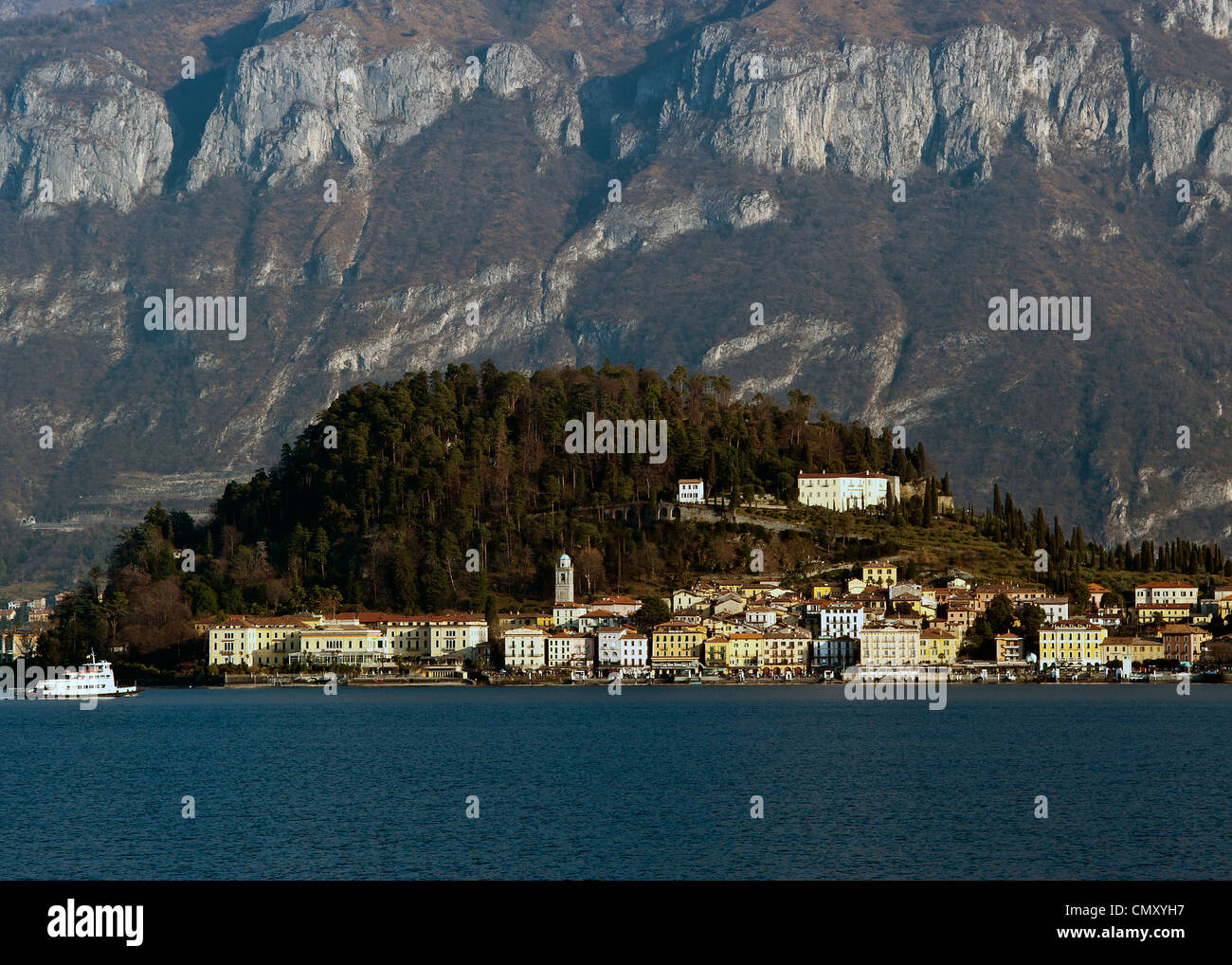 Bellagio seitens Tremezzo, Comer See, Lombardei, Italien Stockfoto