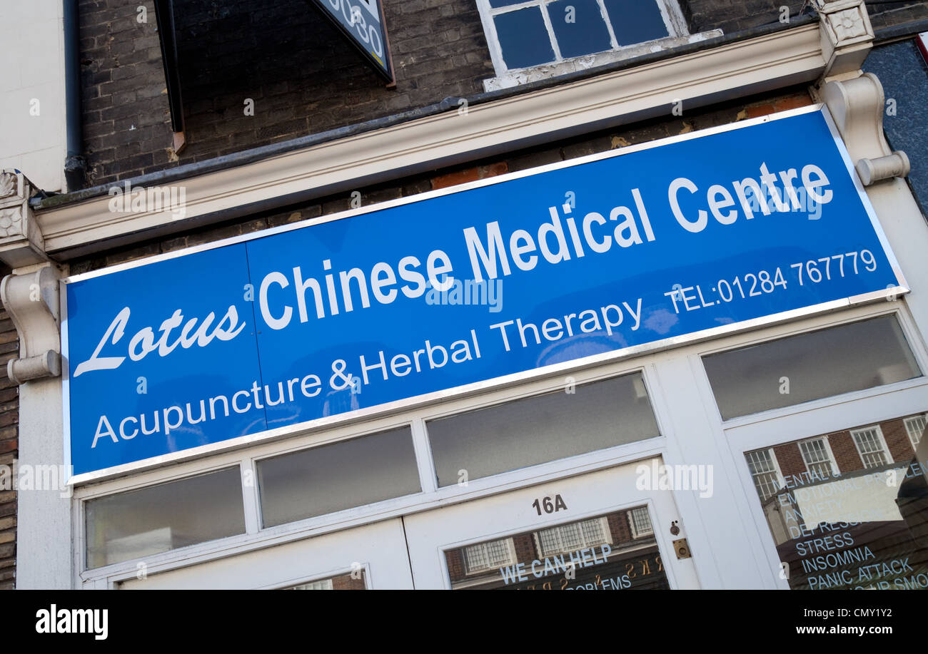 Chinesische Medizin-Zentrum, Bury St Edmunds Suffolk UK Stockfoto