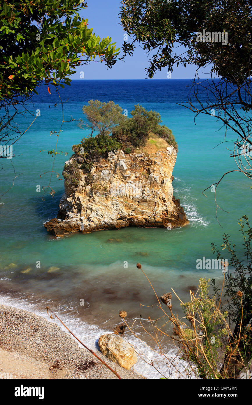Nisaki Strand in der Nähe von Veneto Dorf, nördlichen Pelion Mountain, Magnisia, Thessalien, Griechenland Stockfoto