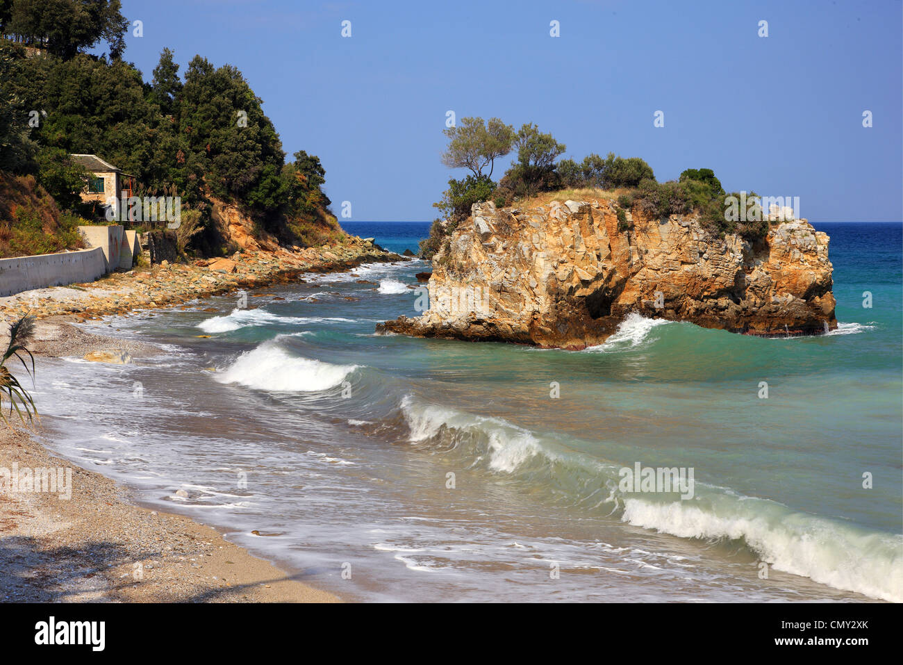 Nisaki Strand in der Nähe von Veneto Dorf, nördlichen Pelion Mountain, Magnisia, Thessalien, Griechenland Stockfoto