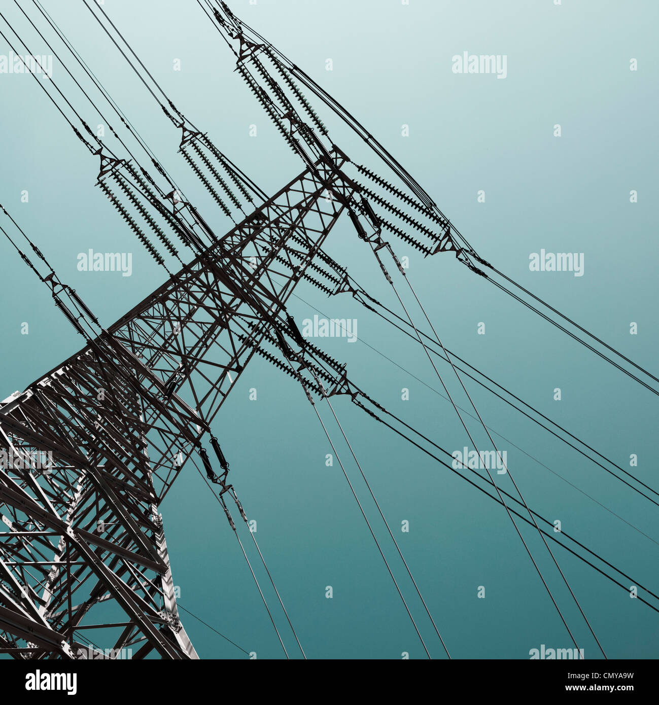 Hamburg, Strommast gegen klaren Himmel Stockfoto