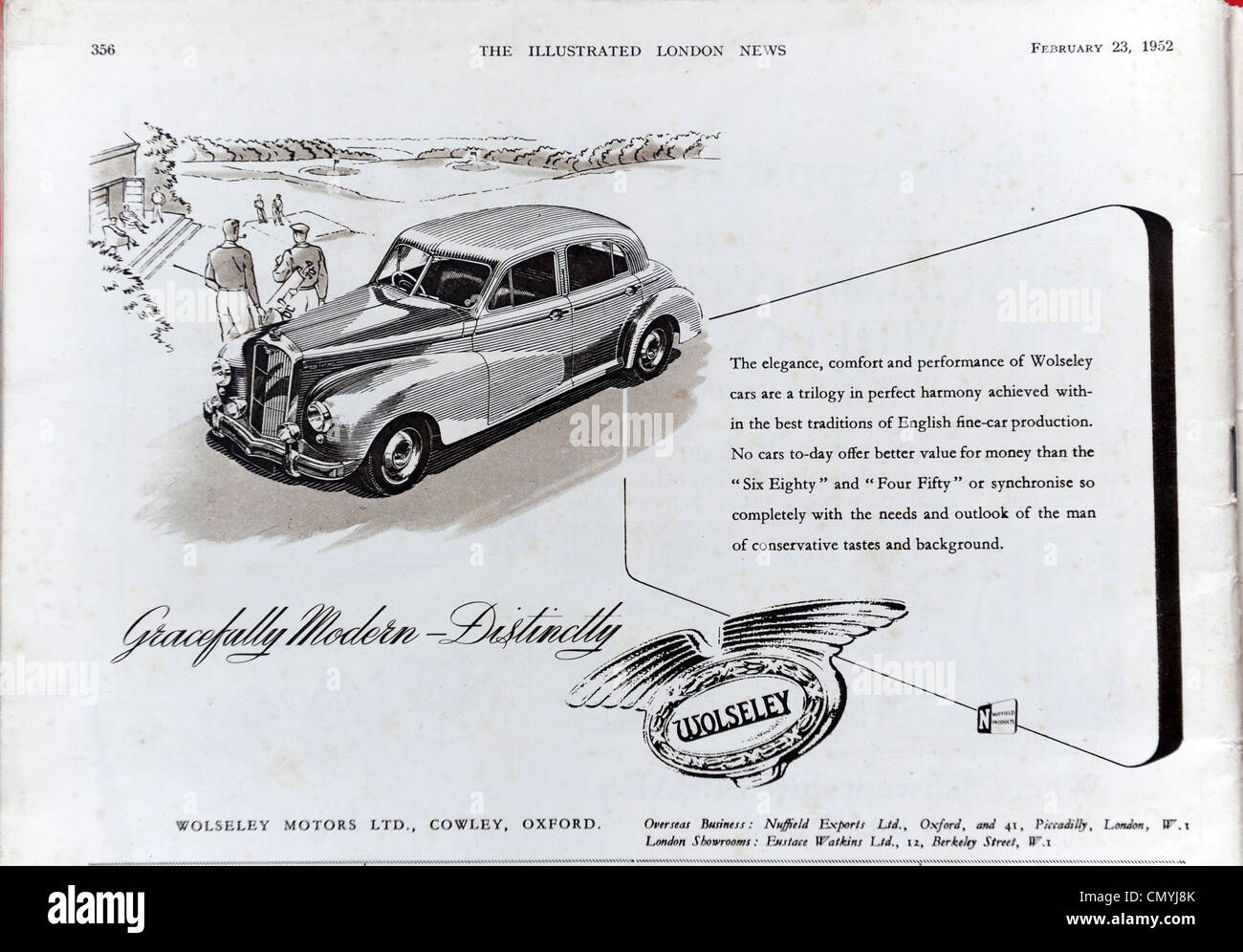 Anzeige für Wolseley Auto in The Illustrated London News 23.02.52 Stockfoto