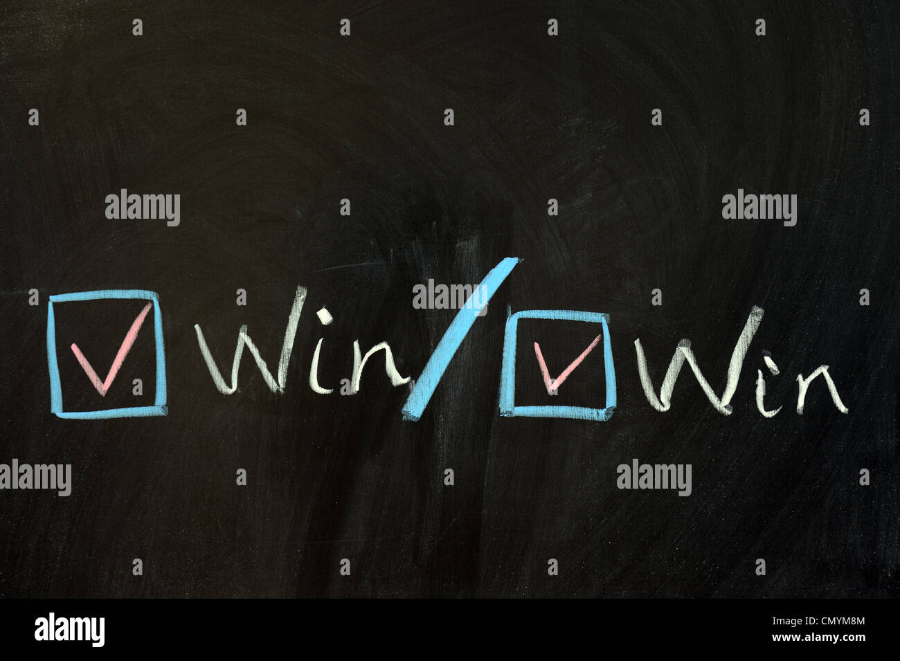 Kreidezeichnung - Win-Win-Konzept Stockfoto