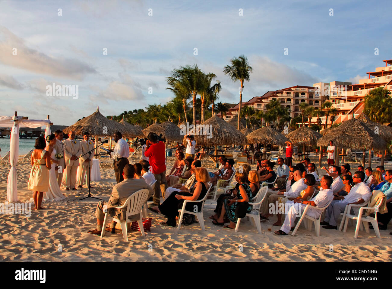 Aruba, Palm Beach, West Indies, Niederländische Karibik, Mittelamerika, Trauung Stockfoto