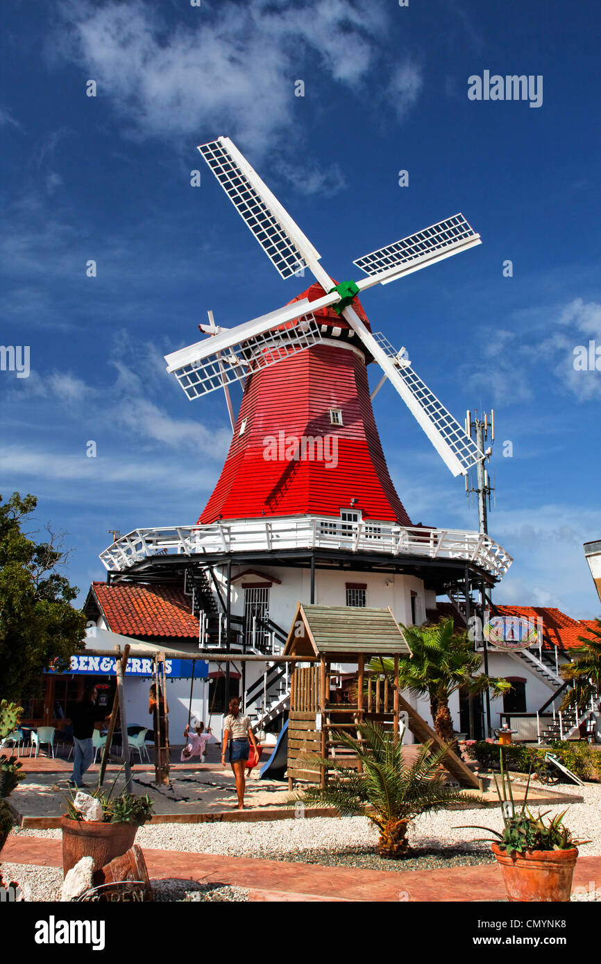 Antillen, Aruba, The Mill, holländische Windmühle, De Olde Molen Stockfoto