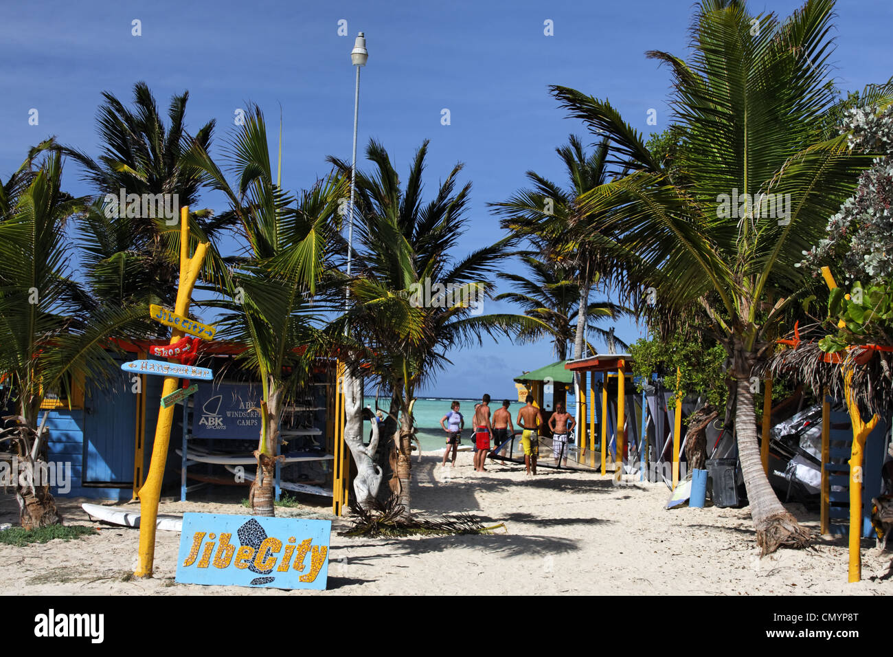 Antillen, Bonaire, Lac Bay Surfer, Halse Stadt Stockfoto