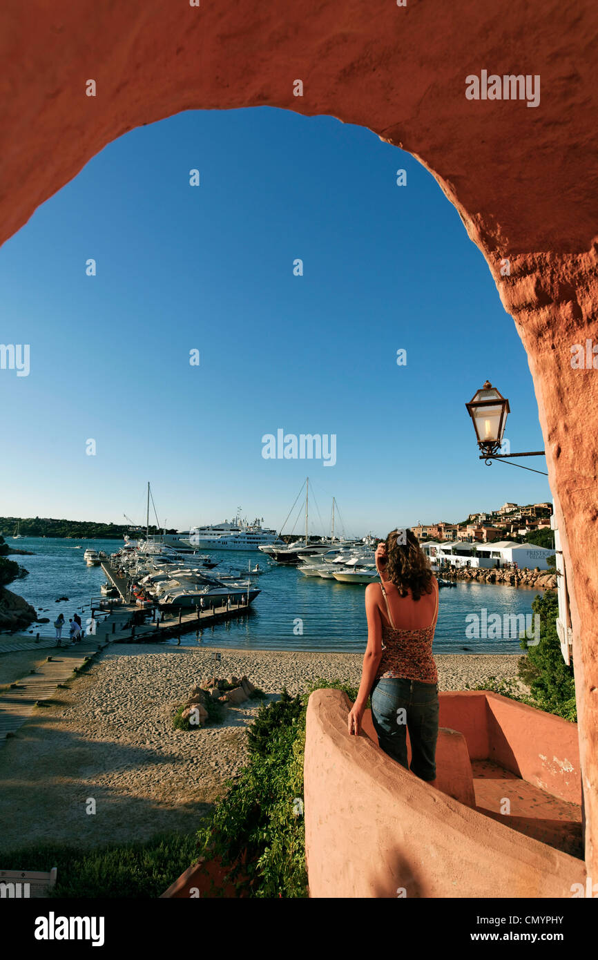 Italien Sardinien Costa Smeralda Porto Cervo Hafen Stockfoto