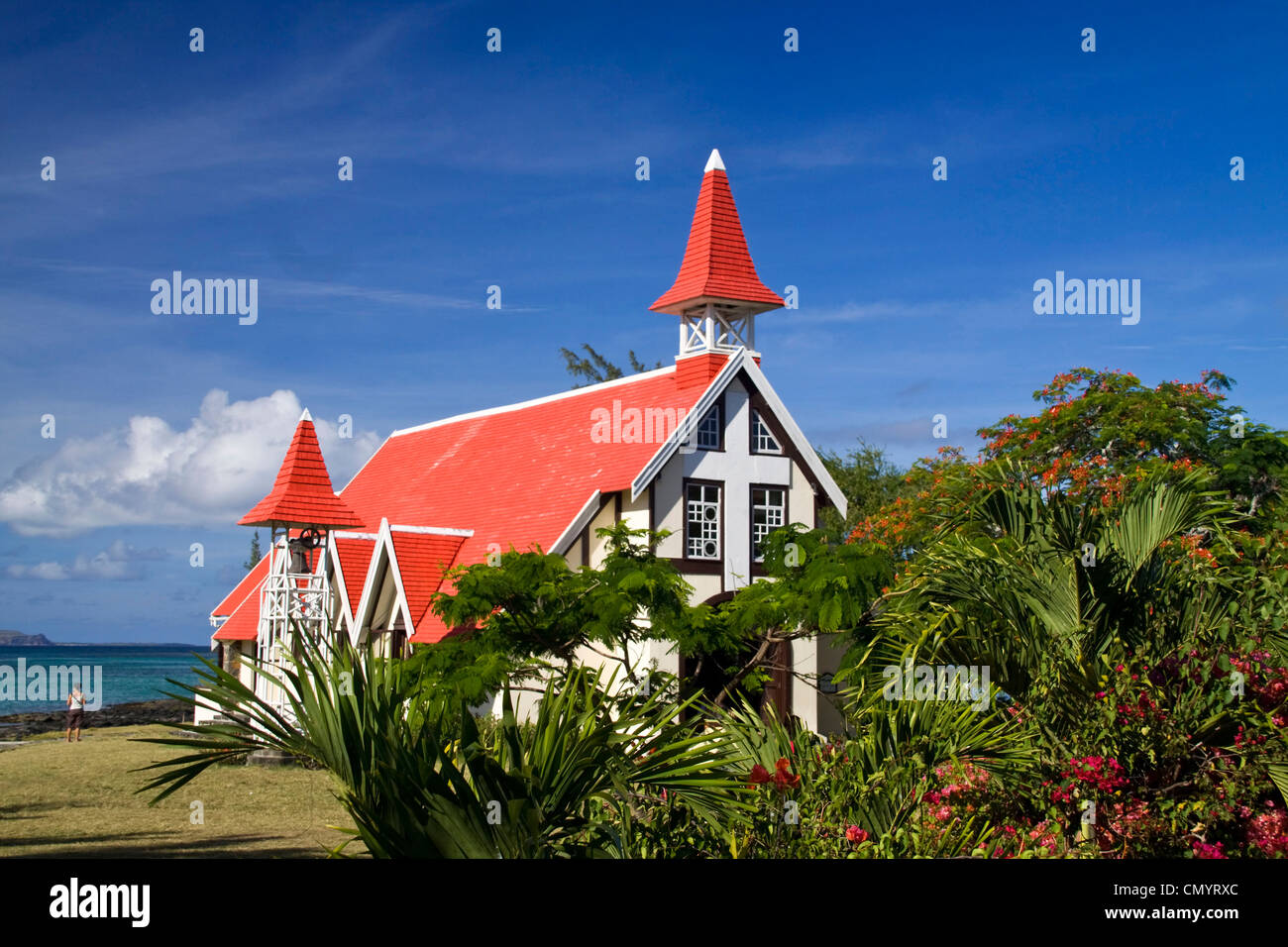 Eglise de Cap Malheureux, Mauritius, Afrika Stockfoto