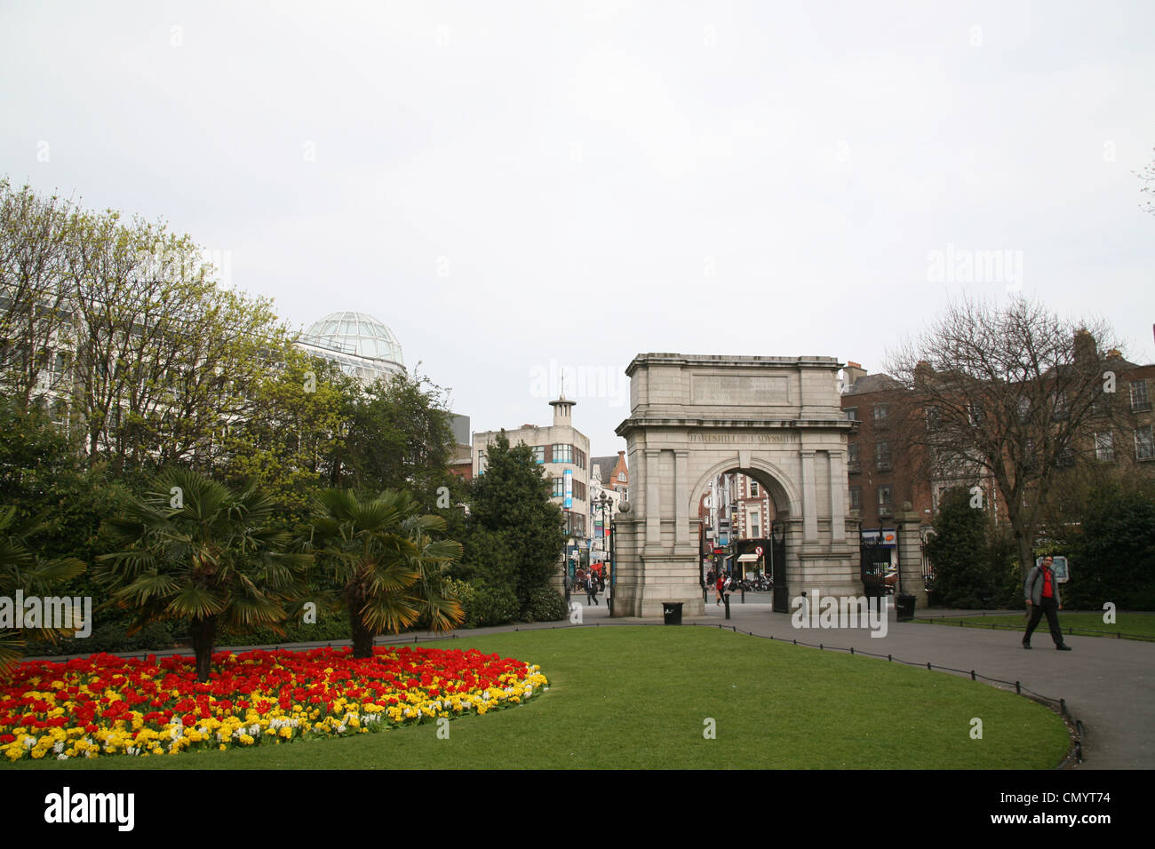 St. Stephens Green Park Haupttor in Dublin Irland Stockfoto