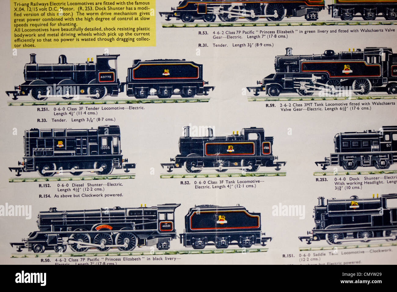 Tri-ang Spielzeug Katalog (s) von Modelleisenbahnen zum Verkauf bei Montrose Auktionen Schottland Großbritannien Stockfoto