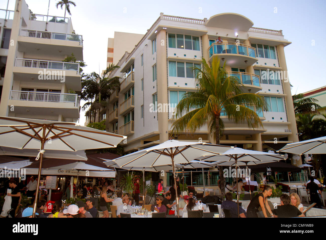 Miami Beach, Florida, Ocean Drive, historisches Art déco-Viertel, Hotel-Hotels Unterkunft Inn Motel Motels, Restaurant Restaurants Essen Essen Essen Essen Essen essen Café Ca Stockfoto