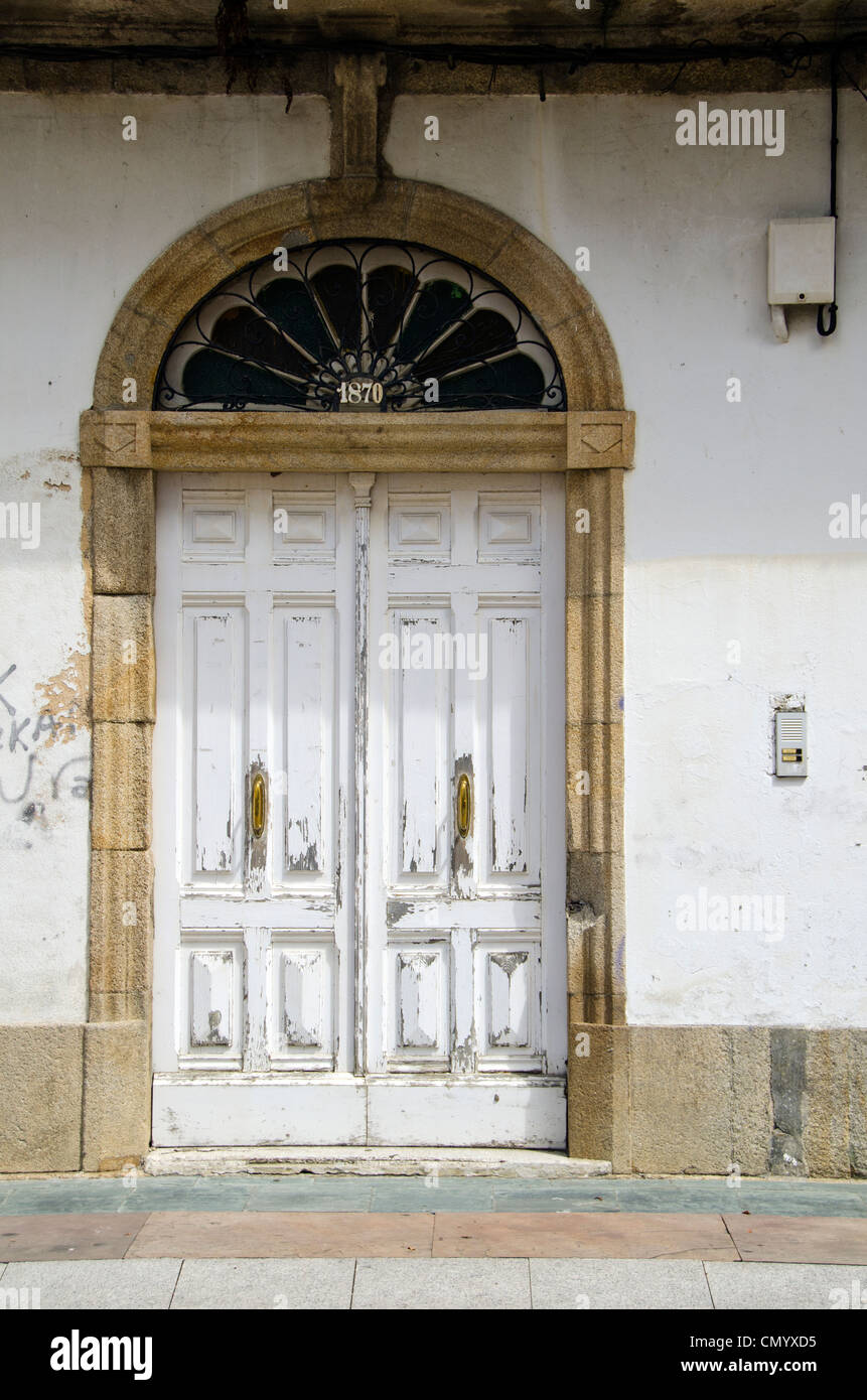 Haustür in die Stadt Ortigueira - Galicien, Spanien Stockfoto