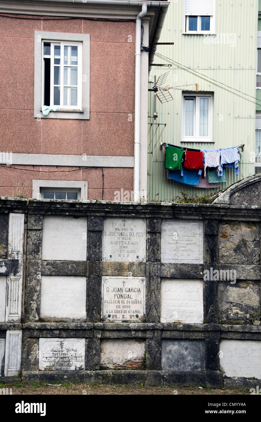 Gedenksteine in Vigo, Galicien, Spanien Stockfoto