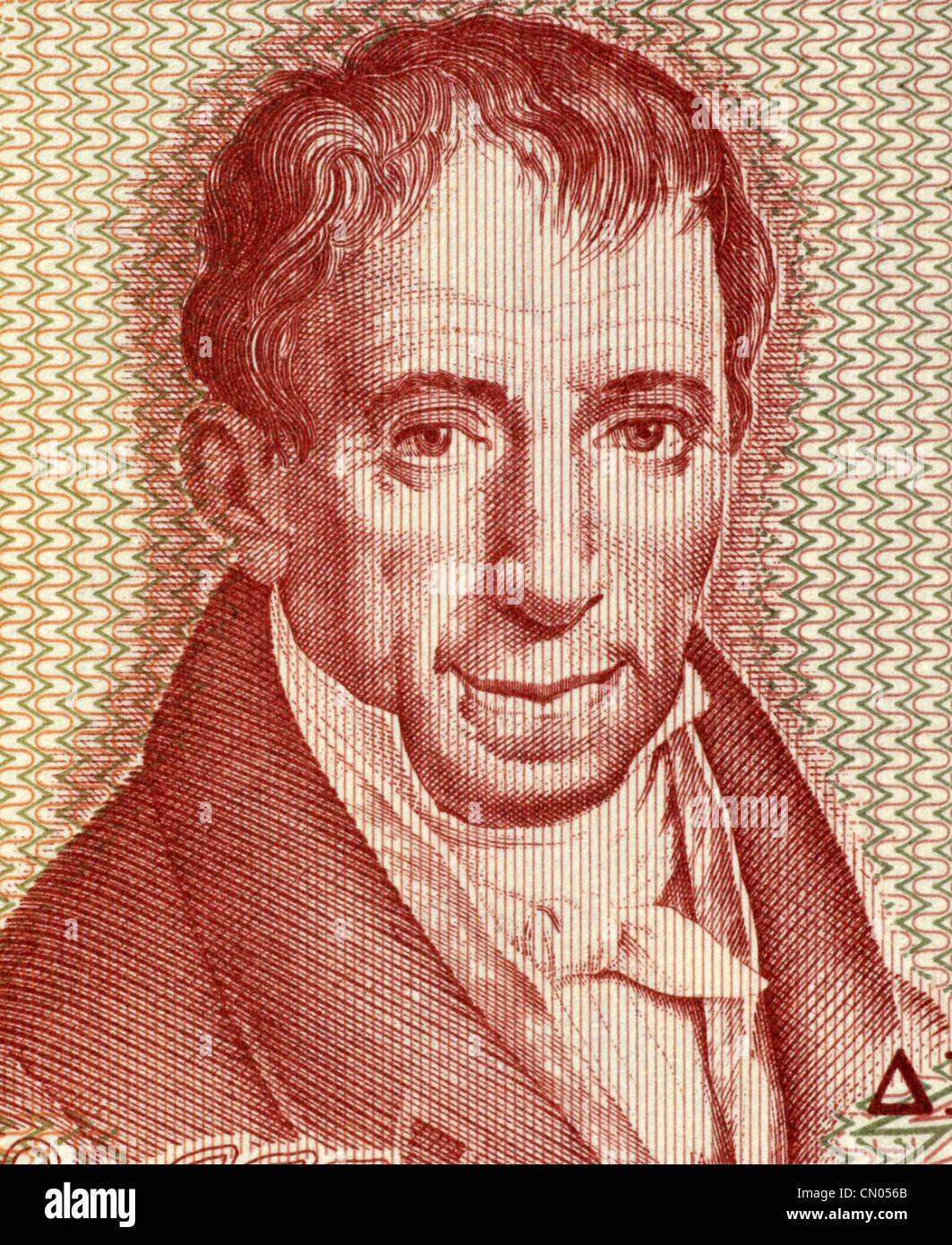 Adamantios Korais (1748-1833) auf 100 Drachmai 1978 Banknote aus Griechenland. Stockfoto