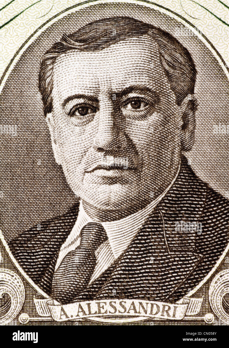 Arturo Alessandri (1868-1950) auf 50 Escudos 1964 Banknote aus Chile. Chilenischer Politiker. Stockfoto
