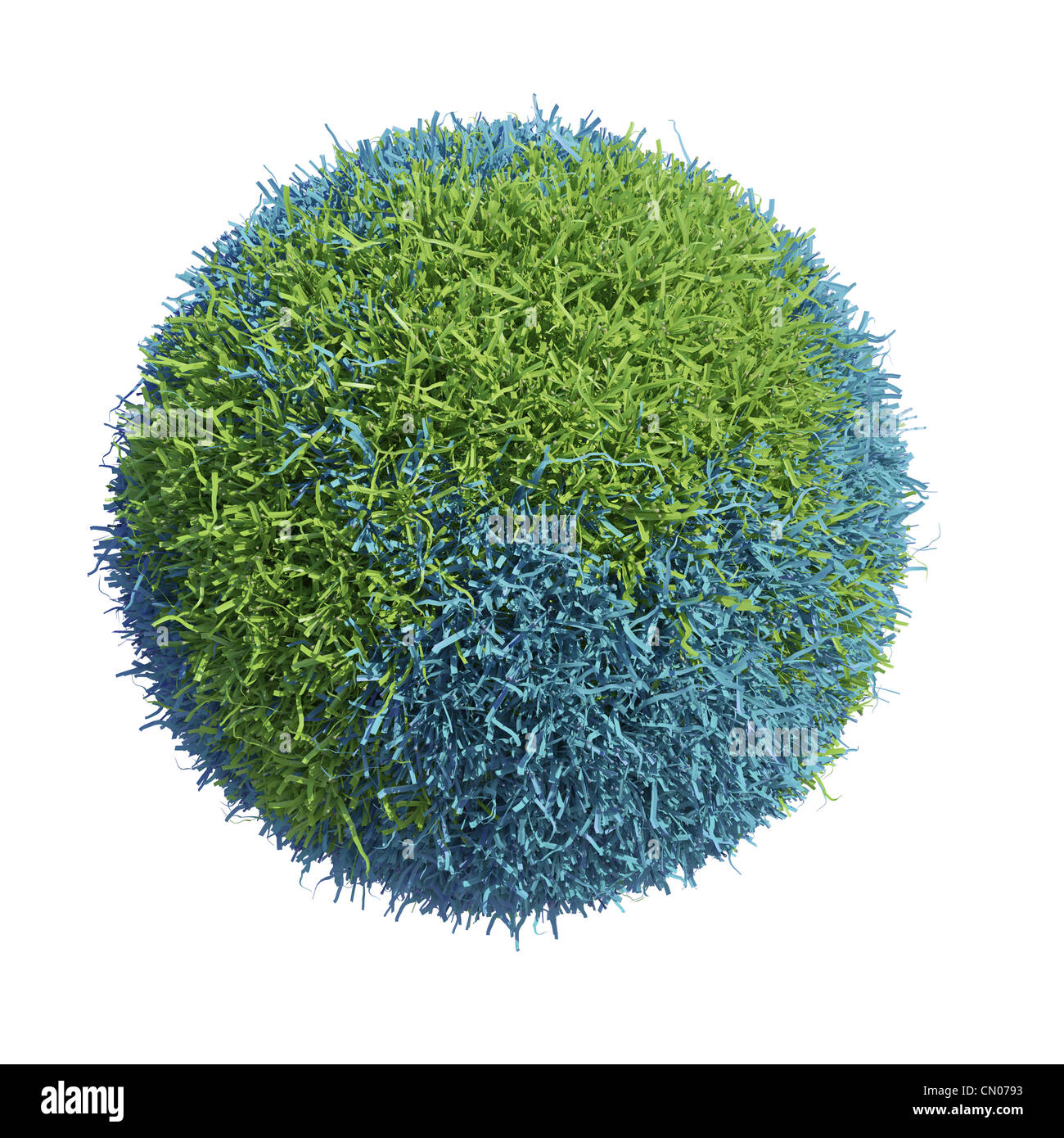 Grass bedeckt die Erde Globus Abbildung Stockfoto