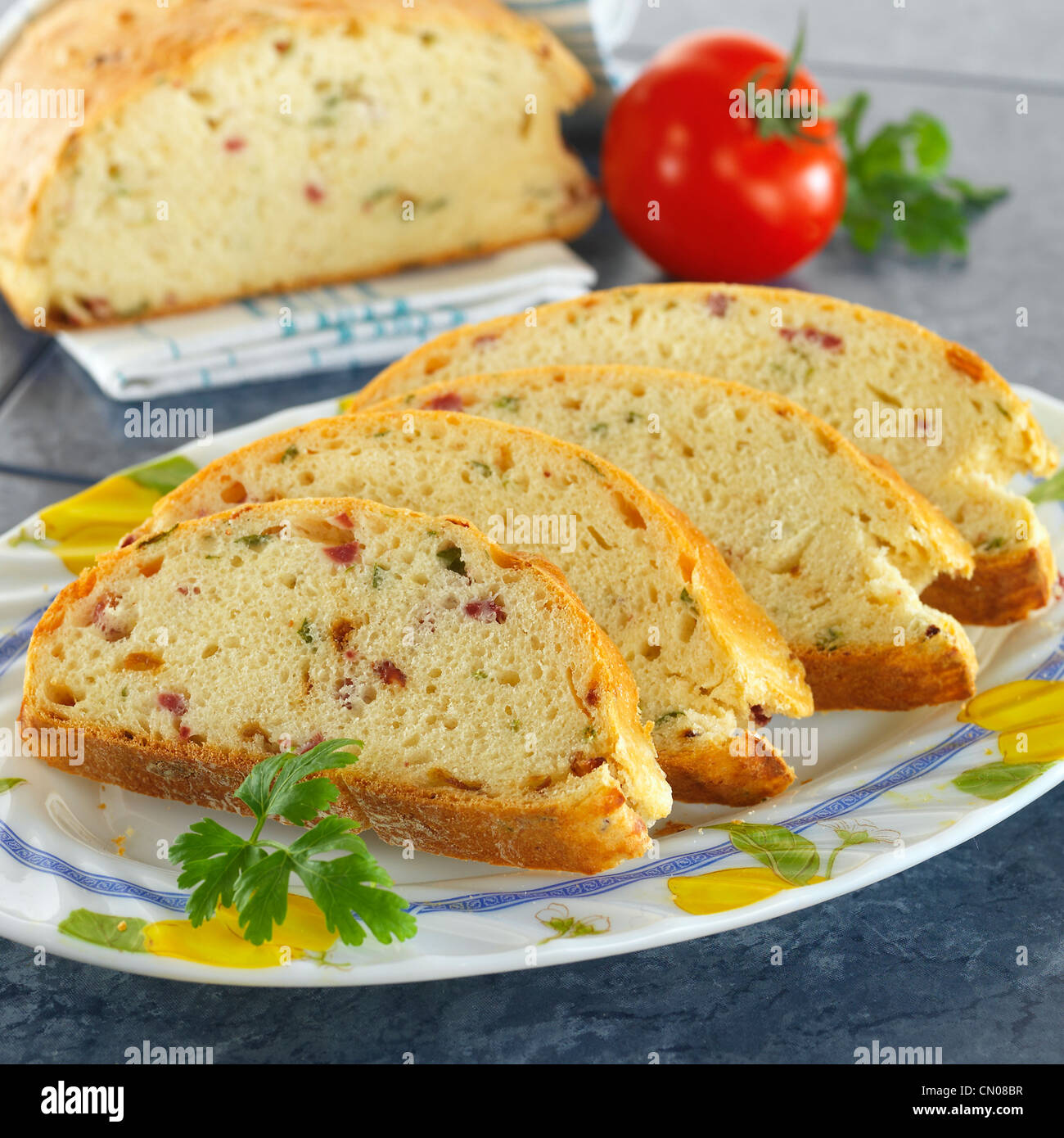 Gewürzkuchen mit Käse Stockfoto