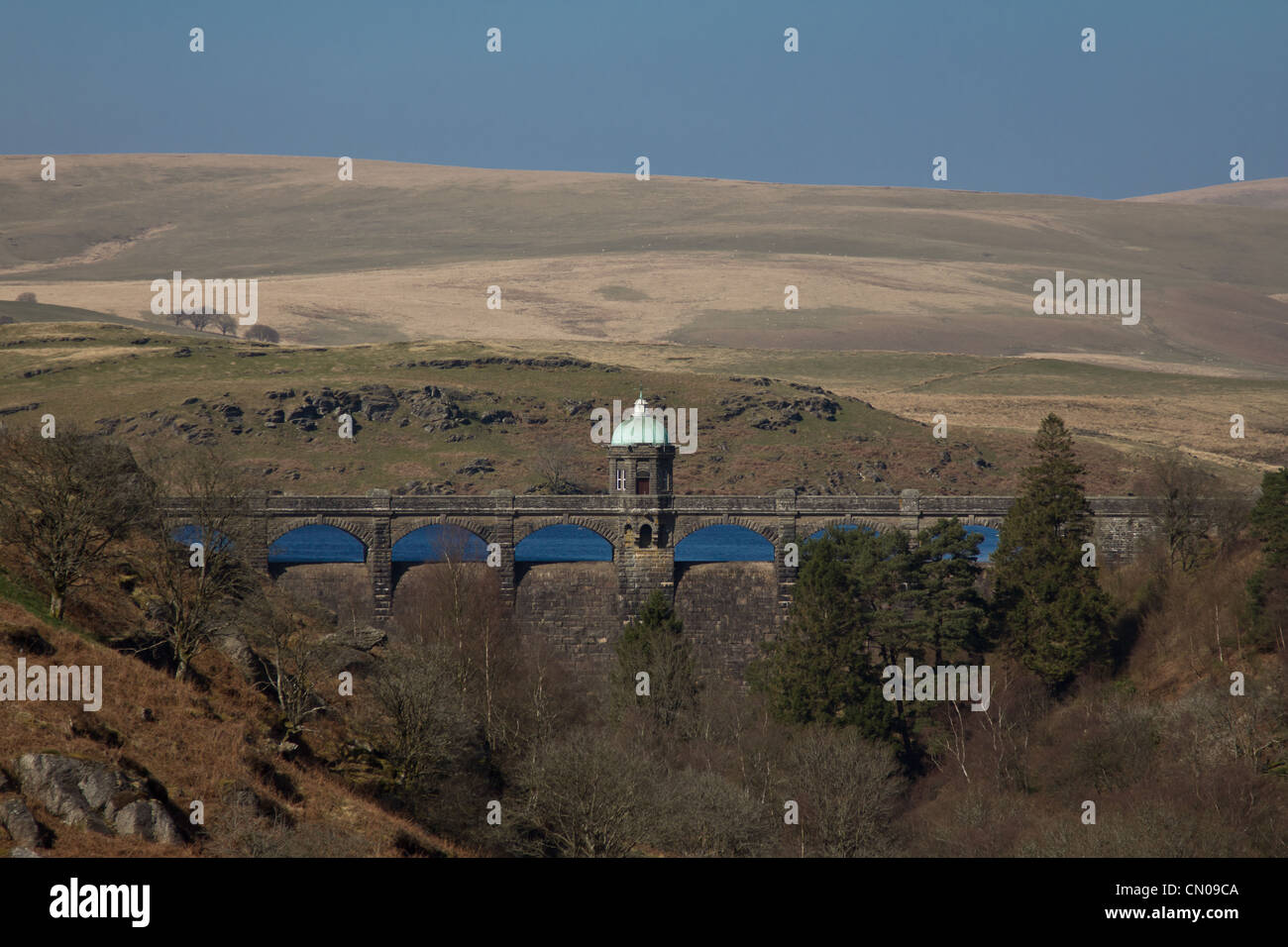 Craig Goch, Cwm Elan Valley Reservoir und dam Stockfoto