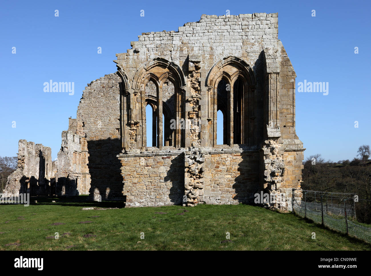 Reste der Kirche in Egglestone Abtei in der Nähe von Barnard Castle County Durham UK Stockfoto