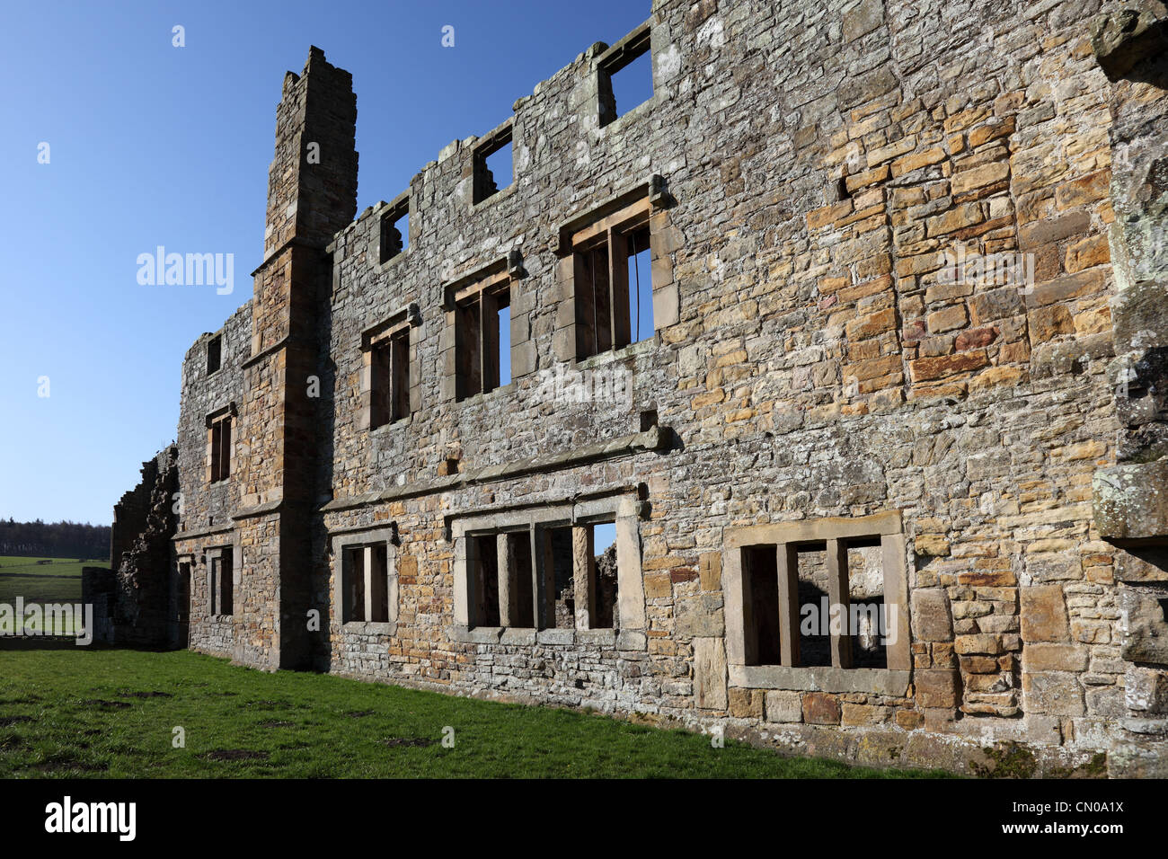 Die Überreste der Mönche Aufenthaltsraum und Schlafsaal Gegend Egglestone Abtei in der Nähe von Barnard Castle County Durham UK Stockfoto