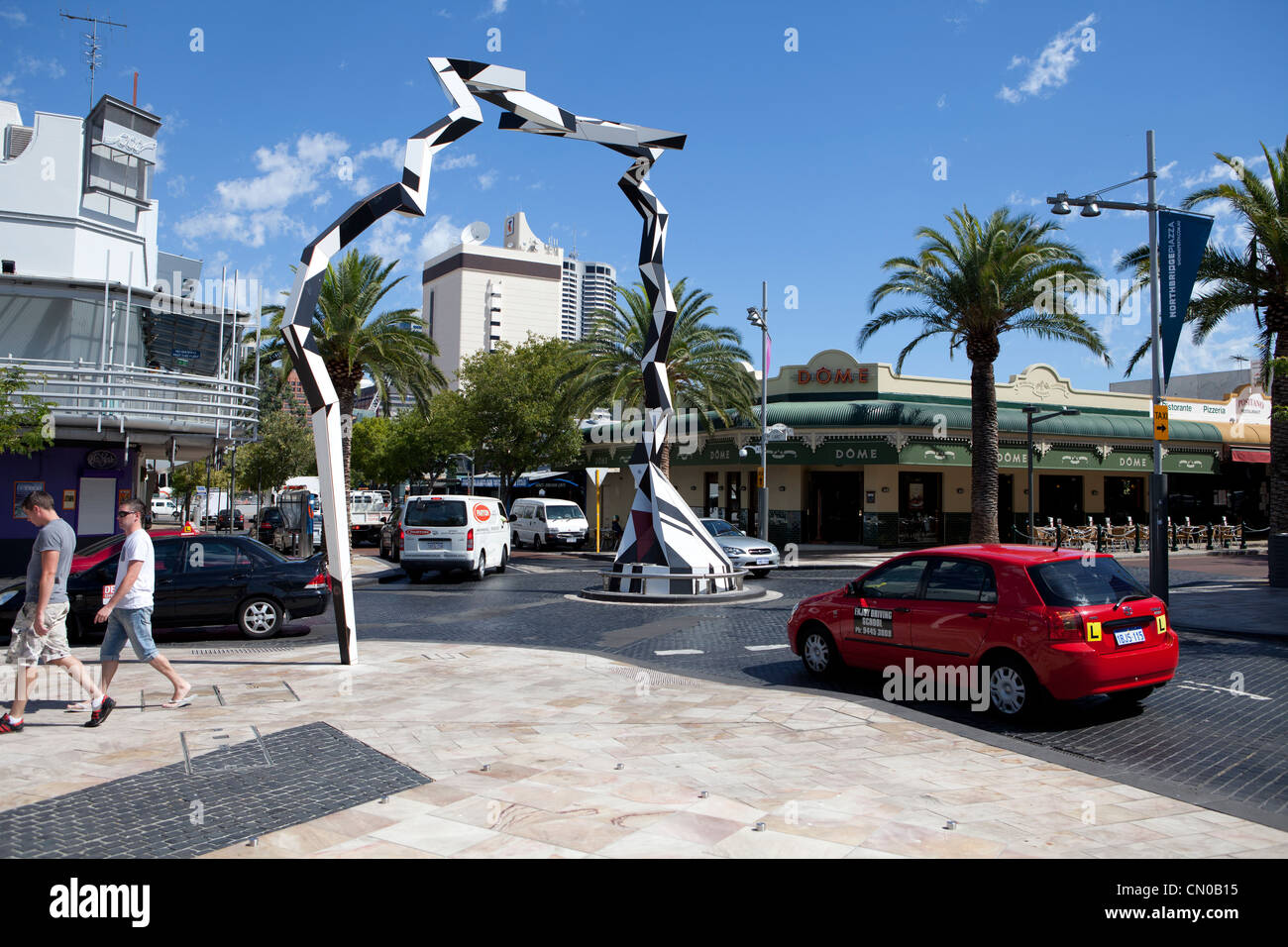 Blick auf Northbridge Piazza in der Stadt Perth, Western Australia Stockfoto