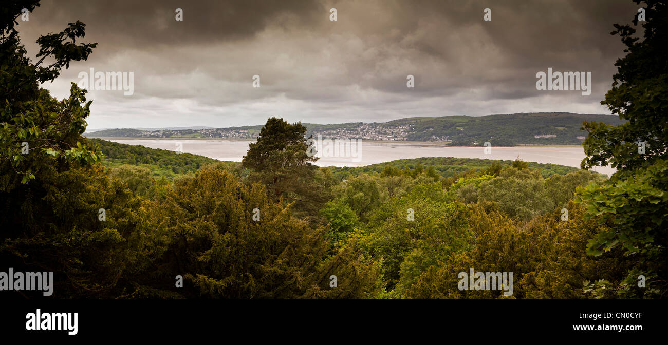 UK, Cumbria, Grange über Sand, aus Arnside über Kent Kanal von Morecambe Bay, Panorama Stockfoto