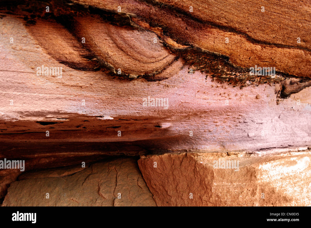Wadi Rum bunten Sandsteinfelsen Stockfoto