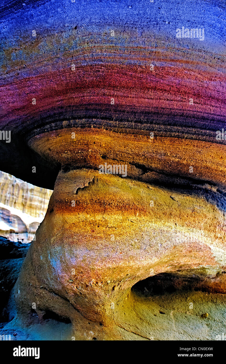 Wadi Rum bunten Sandsteinfelsen Stockfoto