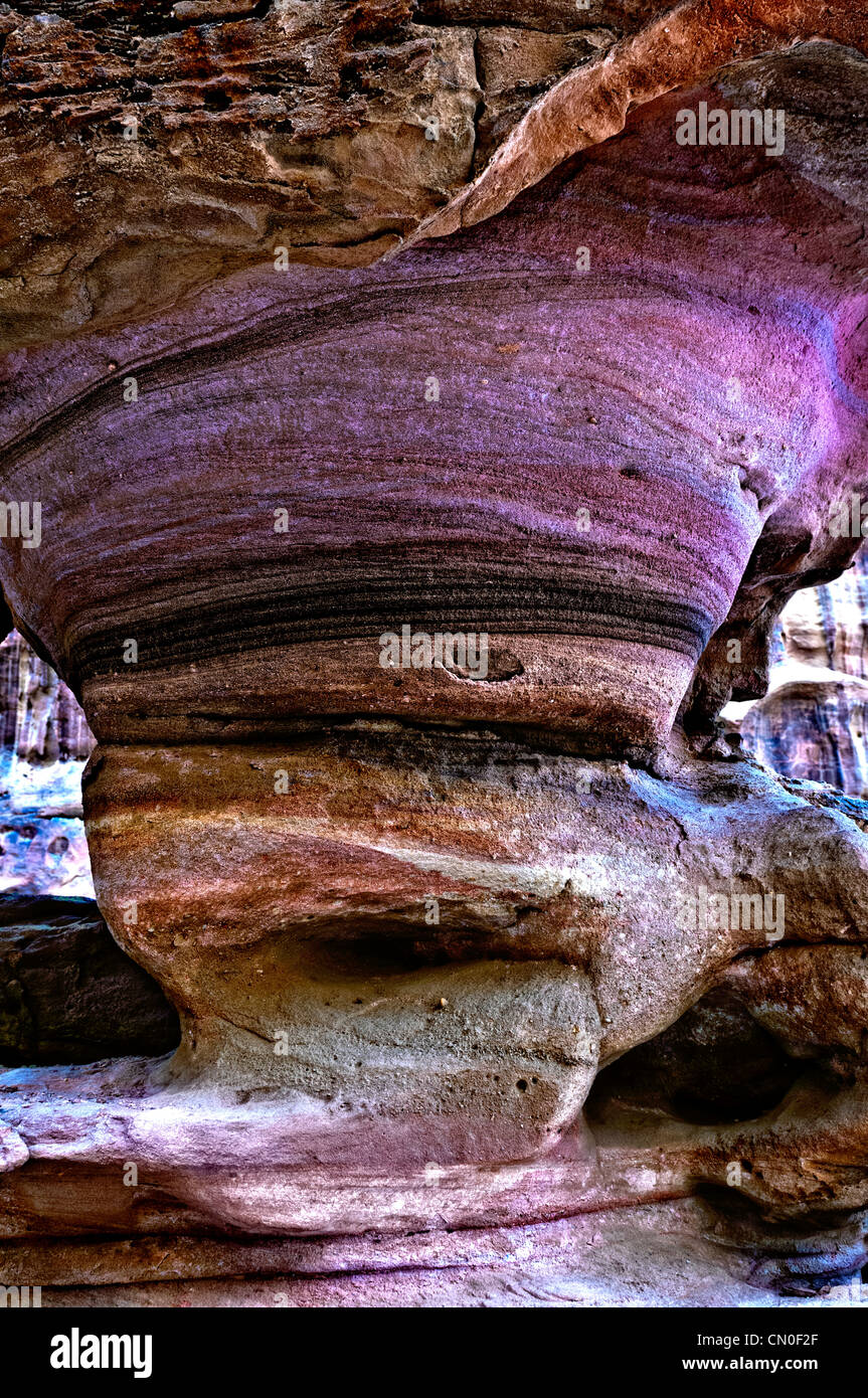 Wadi Rum bunten Sandsteinfelsen Stockfoto
