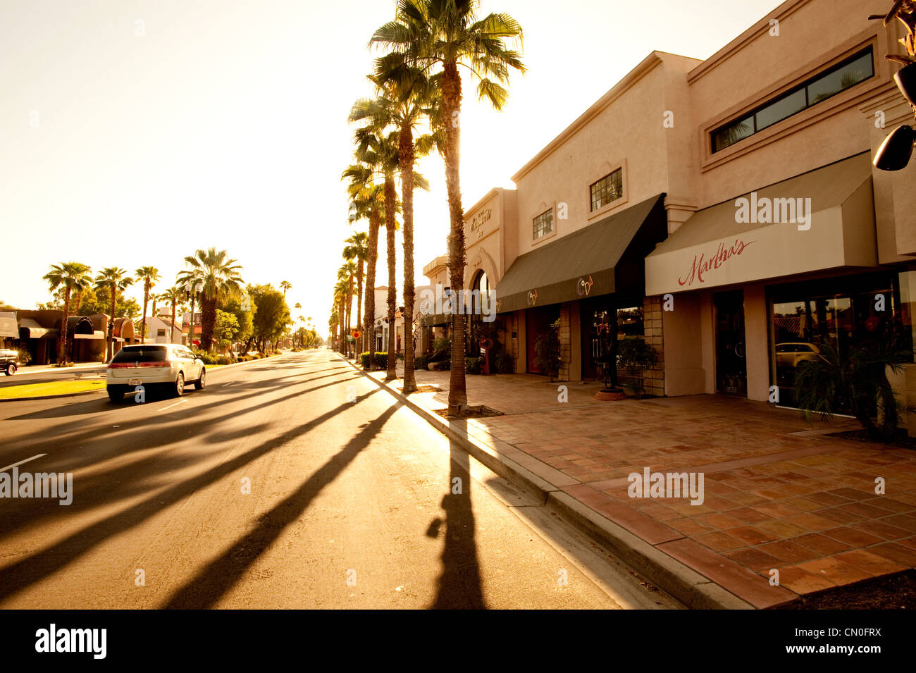 El Paseo Blvd in Palm Desert, Kalifornien. Stockfoto