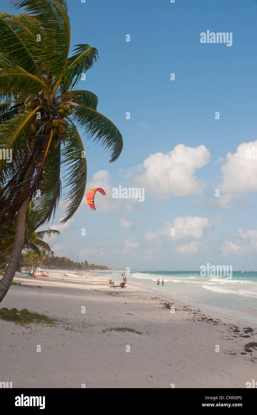 Verlassener Strand Tulum Quintana Roo Mexiko Stockfoto